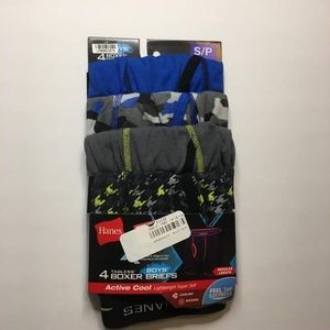 Price Firm! Hanes Boys 4 Pk Xtemp Boxer Briefs S